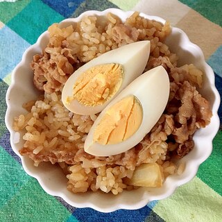 煮卵の牛丼☆